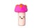 Cheerful mushroom on a white background. Soft plasticine craft