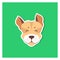 Cheerful Muzzle of Jack Russell Terrier Flat Icon