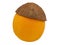 Cheerful orange in coconut cap.