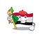 Cheerful painter cartoon flag sudan with mascot