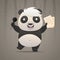 Cheerful panda sings songs and dances