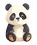A cheerful panda sitting teddy bear