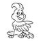 Cheerful parrot character bird illustration cartoon contour