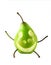 cheerful pear on white