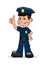 Cheerful policeman vector illustration.