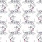 Cheerful puppy Dalmatian breed seamless pattern, cartoon style,