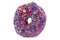 Cheerful Purple Frosted Donut with Sprinkles Isolated on a White Background with Clipping Path