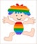 Cheerful, rainbow baby