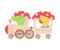 Cheerful Red Cheeked Crocodile and Chicken Driving Toy Train Vector Illustration