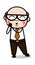 Cheerful - Retro Cartoon Office old Boss Man Vector Illustration