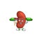A cheerful right human kidney mascot design with some money on hands