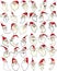 Cheerful santa claus cartoon faces icons big set