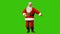 Cheerful Santa Claus is spinning on the green screen during Christmas. 3D Rendering