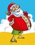 Cheerful Santa at the seaside