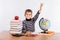 Cheerful Schoolboy ready to answer question