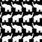 Cheerful seamless pattern with elephants. black and white. vector