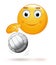 Cheerful smiley face with a volleyball ball