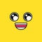 Cheerful smiling emoji vector illustration