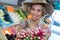 Cheerful smiling fruit workers in fruit and vegetables section