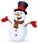 Cheerful snowman