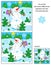 Cheerful snowman find the differences between the mirrored pictures puzzle