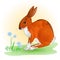 Cheerful spring bunny vector
