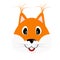 Cheerful squirrel face. vector graphics