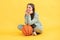 cheerful teen basketball girl on background. photo of teen basketball girl with ball.