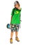 Cheerful teen with skateboard