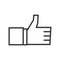 Cheerful thumbs up like symbol. Approval, certified vector trendy flat outline icon illustration design. Social media sign of