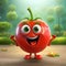 Cheerful Tomato Cartoon Character For Salad Creations