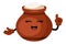 Cheerful traditional clay pot cartoon character for happy Pongal harvest festival celebration