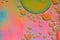 Cheerful tropical trippy,psychedelic abstract in pink, blue,yellow and green