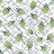 Cheerful Vector green berry cupcakes seamless pattern design