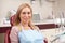 Cheerful woman having dental checkup