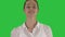 Cheerful woman laughing Face expressions on a Green Screen, Chroma Key.