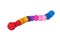 Cheerful worm on a white background. Soft plasticine craft