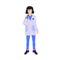 Cheerful young female doctor ready to doing medical check up their hospital patient.Flat vector design character illustration with