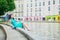 Cheerful young French woman having fun on Saint-Martin canal