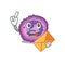 Cheerfully eosinophil cell mascot design with envelope