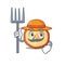 Cheerfully Farmer apple chips cartoon picture with hat and tools