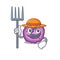Cheerfully Farmer eosinophil cell cartoon picture with hat and tools