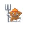 Cheerfully Farmer gingerbread star cartoon picture with hat and tools