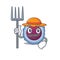 Cheerfully Farmer lymphocyte cell cartoon picture with hat and tools