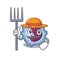 Cheerfully Farmer monocyte cell cartoon picture with hat and tools