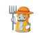 Cheerfully Farmer pencil sharpener cartoon picture with hat and tools