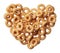 Cheerios cereal in a heart shape isolated on white