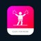 Cheerleader, Cheerleading, Encourage, Fan Mobile App Button. Android and IOS Glyph Version
