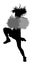 Cheerleader dancer figure silhouette. Cheer leading girl sport support.