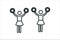 Cheerleader icon line art stock illustration.